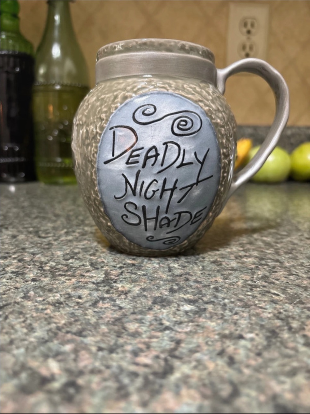 Deadly Night Shade Ceramic Mug - Gray and Blue brand new & big size,Disney